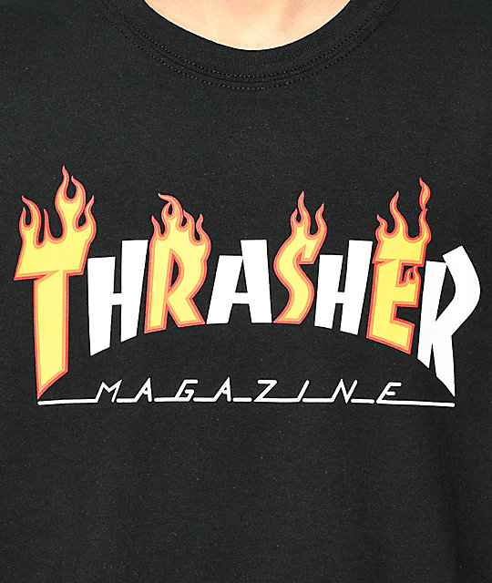 Thrasher Mag Flame Black T Shirt Zumiez