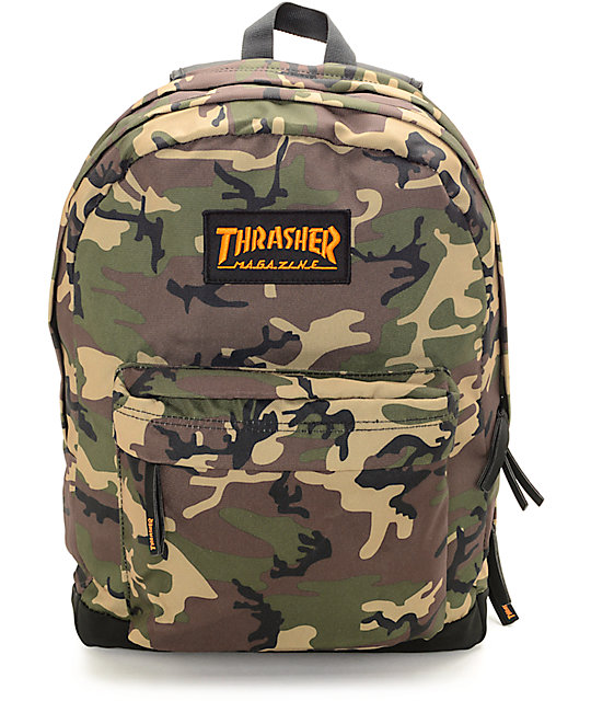 Thrasher Magazine Logo Camo Backpack | Zumiez