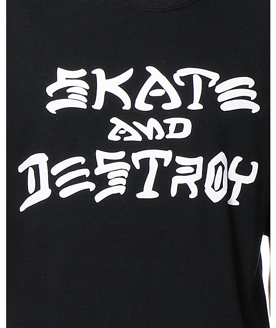 Thrasher Skate And Destroy Black T-Shirt | Zumiez