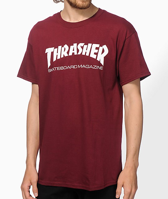 Thrasher Skate Mag Burgundy T-Shirt | Zumiez