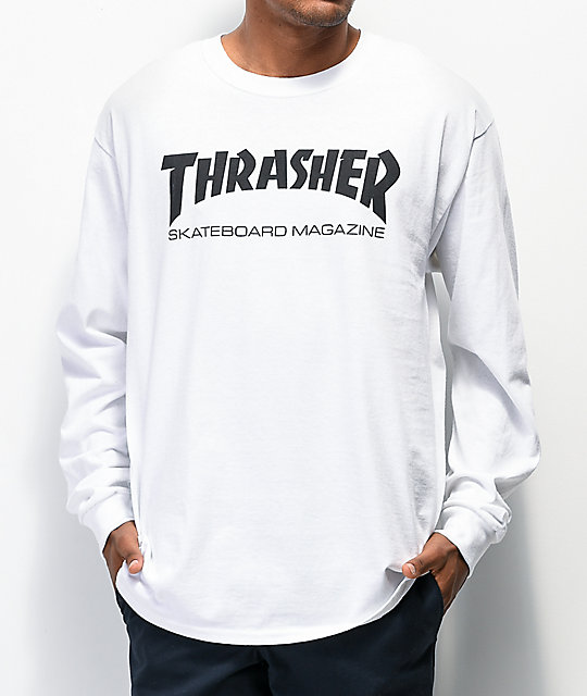 Thrasher Skate Mag Long Sleeve White T-Shirt