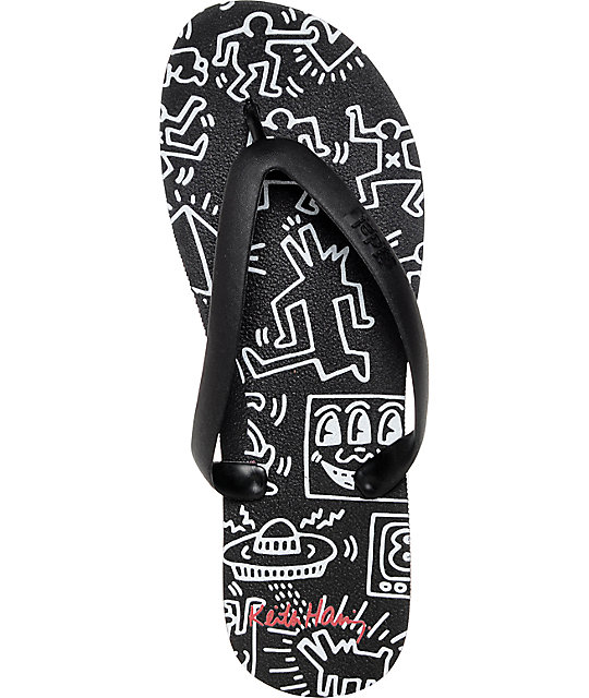 Tidal x Keith Haring Coloring Book Black Sandals | Zumiez Tidal x Keith Haring Coloring Book Black Sandals | Zumiez
