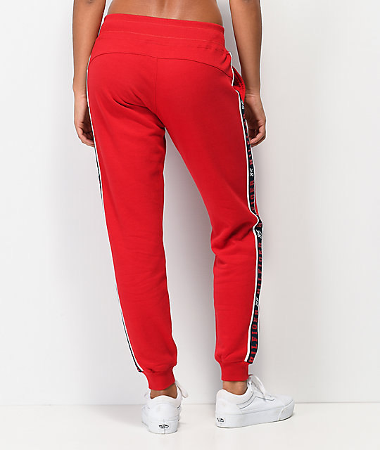 logo tape piping joggers