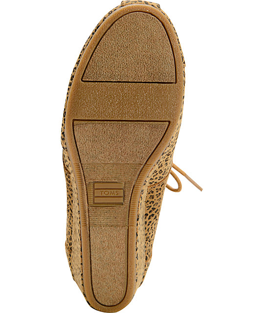 Toms Cheetah Suede Desert Wedge Shoes | Zumiez