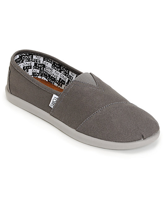 Toms Classic Ash Grey Canvas Slip-On 