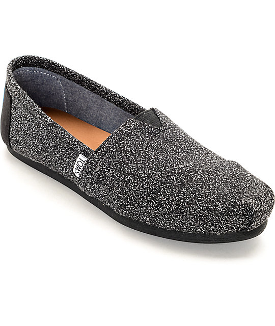 Toms Classic Black Marl Womens Shoes | Zumiez