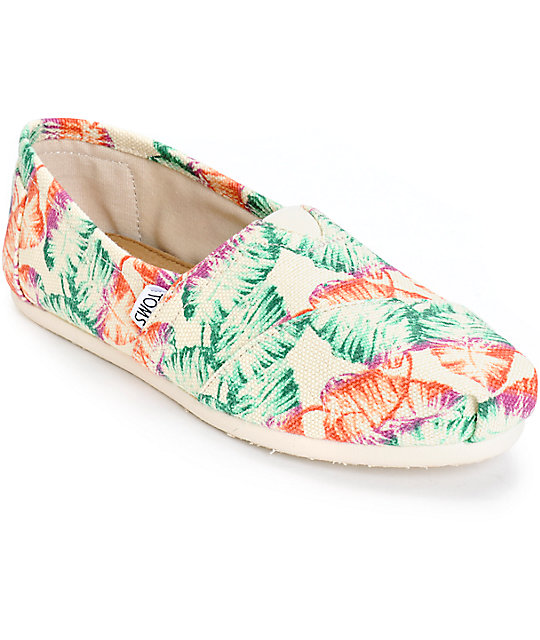 Toms Classic Tropical Floral Burlap Womens Shoes at Zumiez : PDP