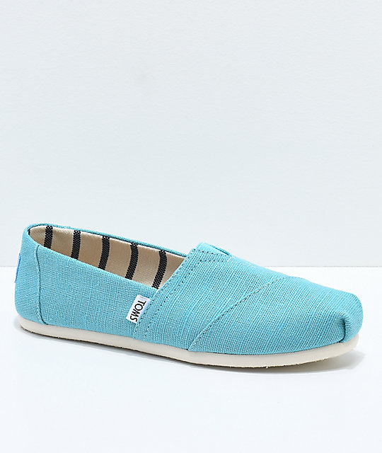 teal toms shoes