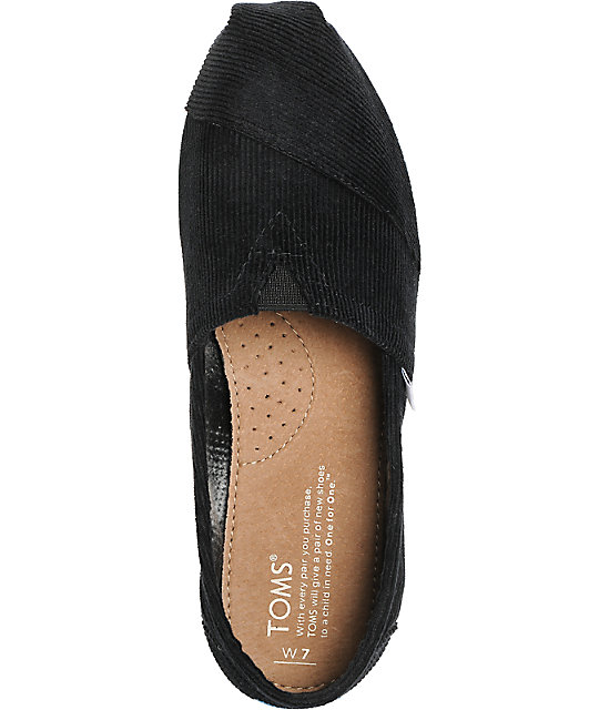Toms Classics Black Pop Corduroy Womens Shoes Zumiez
