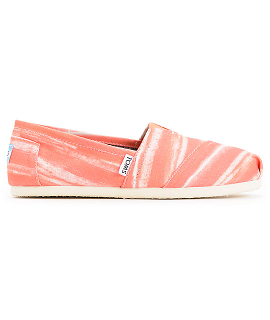 coral slip on shoes
