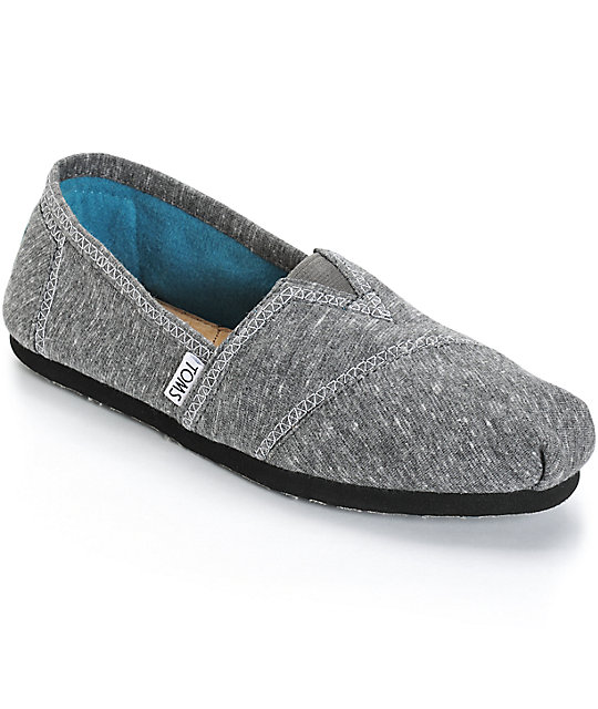 Toms Classics Dark Grey Marled Jersey Womens Shoes | Zumiez