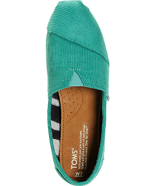 Toms Classics Green Corduroy Womens Shoes Zumiez