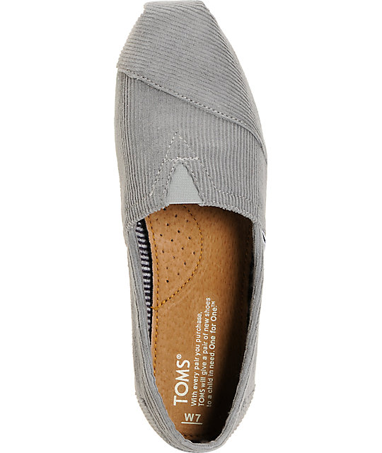 Toms Classics Grey Corduroy Womens Shoes Zumiez