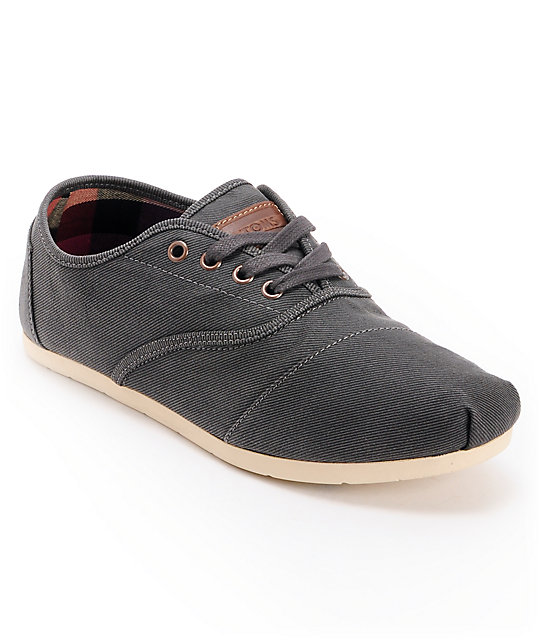 Toms Cordones Ash Twill Waxed Canvas Mens Shoes | Zumiez