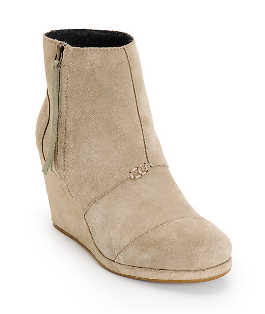 Toms Taupe Desert Wedge High Shoes