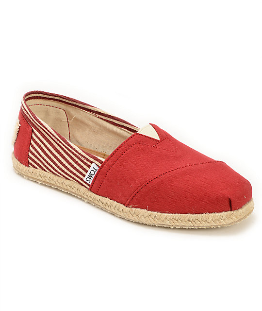 Toms University Rope Sole Classics Red Womens Shoes | Zumiez
