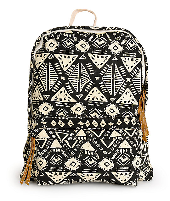 Trillium Black Tribal Canvas Backpack | Zumiez