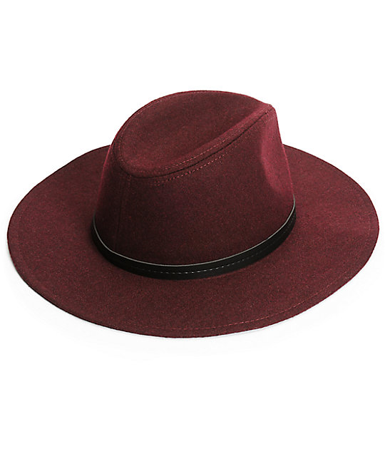 burgundy panama hat