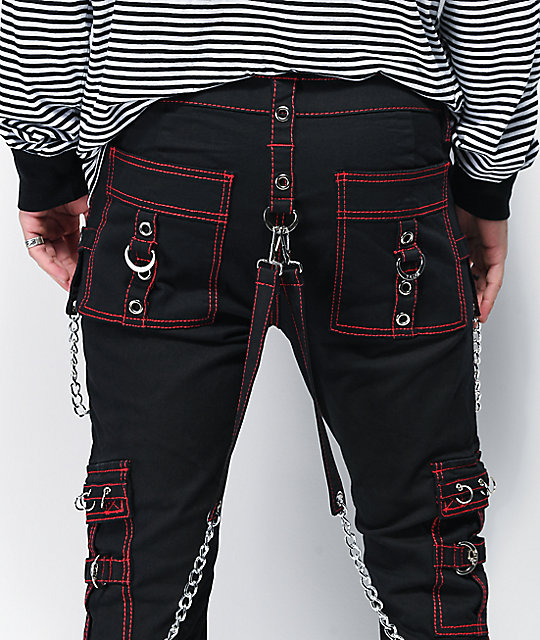 black and red tripp pants