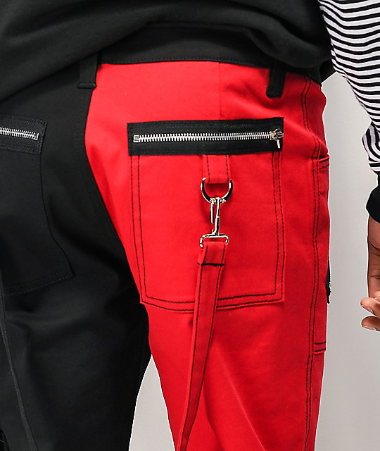 red pants with black stripe