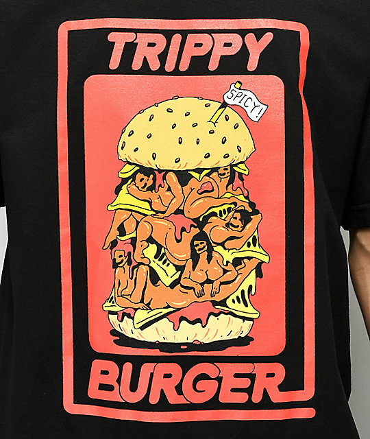 trippy burger shirt