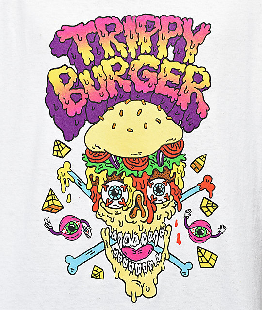 trippy burger shirt