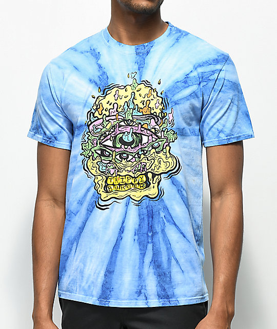 Trippy Burger Skull Burger Blue Tie Dye T-Shirt | Zumiez Trippy Burger Skull Burger Blue Tie Dye T-Shirt ...