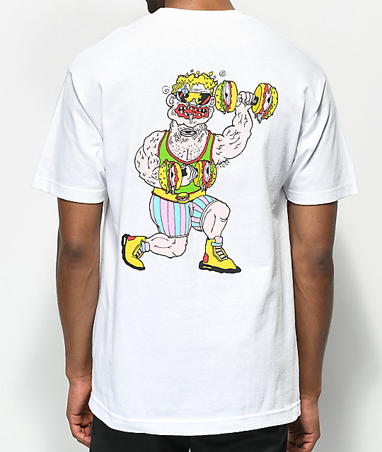 trippy burger shirt