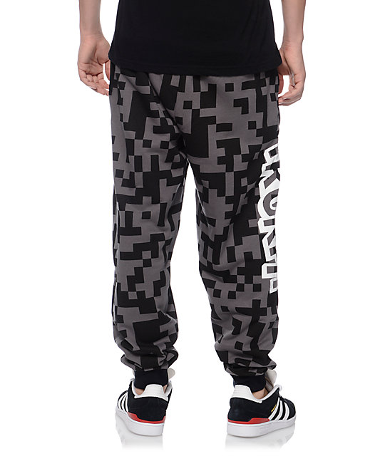 Trukfit Digital Black & Grey Checkered Sweatpants | Zumiez