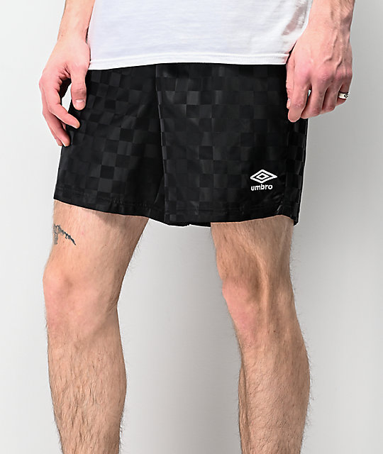 black umbro football shorts