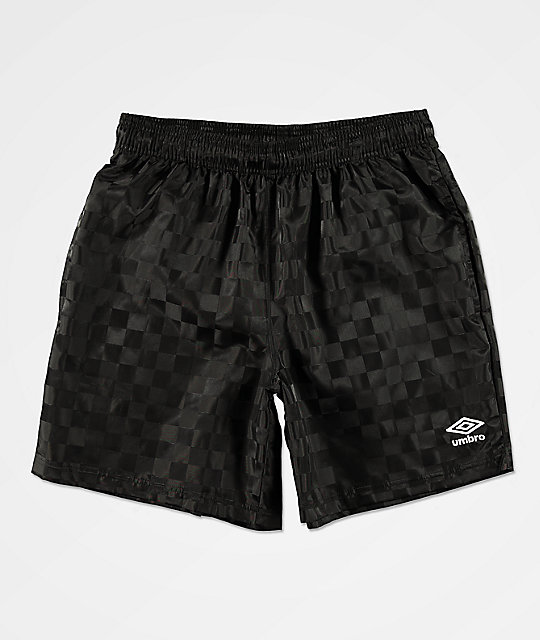 black umbro football shorts