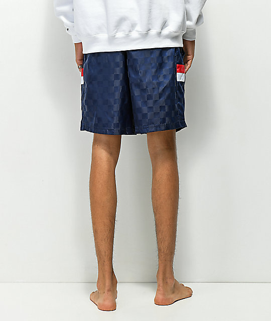Umbro Tri-Checkered Navy Shorts | Zumiez