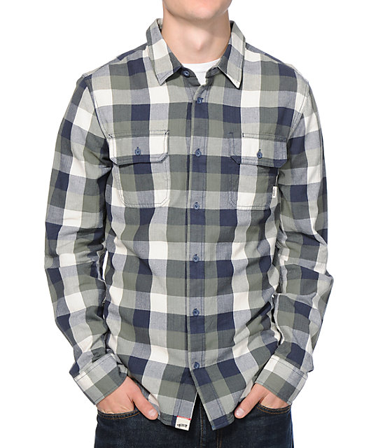 Vans Alameda Green & Blue Plaid Long Sleeve Flannel Shirt | Zumiez