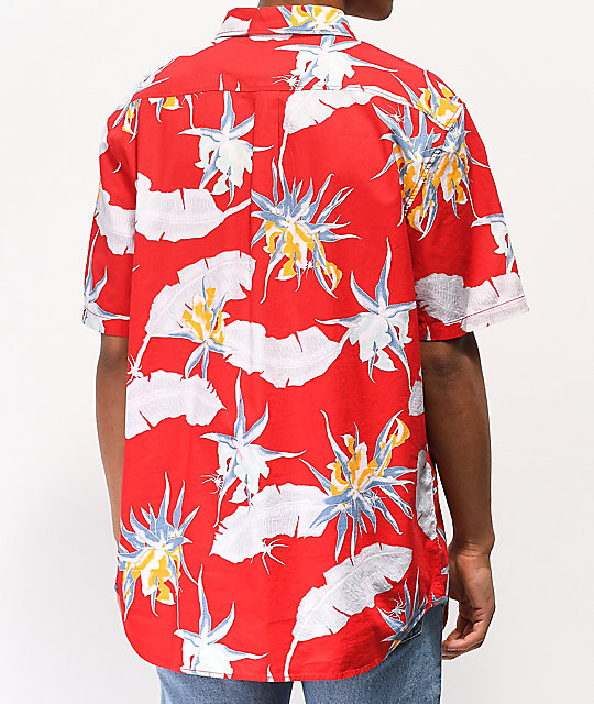 red short sleeve button up red short sleeve button up