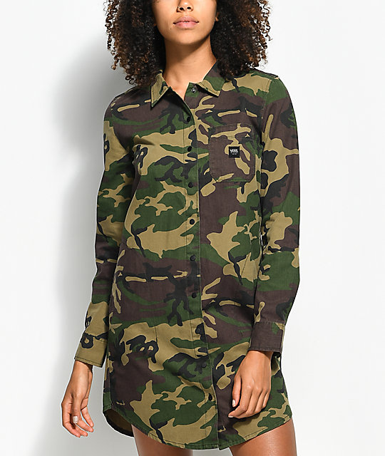 vans camo shirt womens