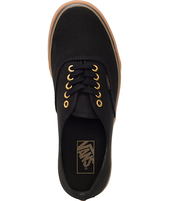 vans authentic black and gold
