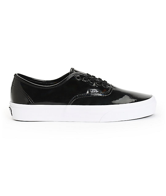 Vans Authentic Black Patent Leather Shoes | Zumiez