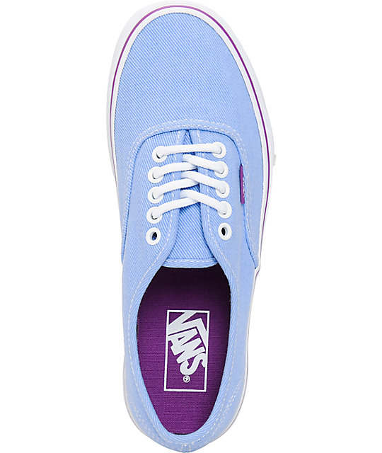 Vans Authentic Blue & Sparkling Grape Washed Twill Shoes | Zumiez