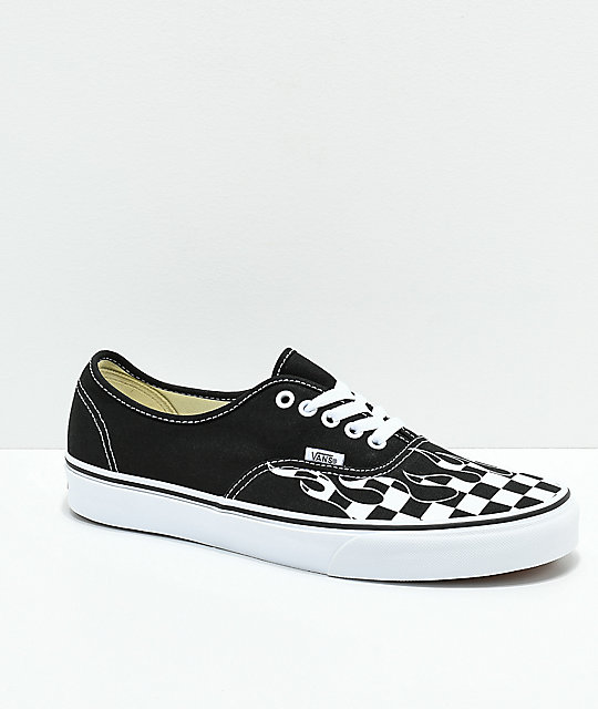 vans classics authentic flame pack trainers in black