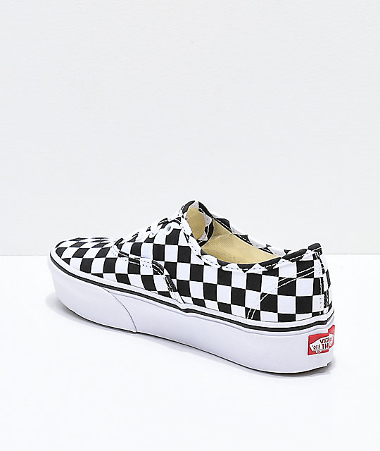 Vans Authentic Checkerboard Platform Skate Shoes | Zumiez