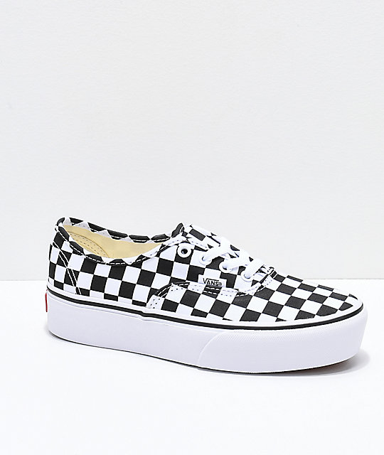 Vans Authentic Checkerboard Platform Skate Shoes Vans Authentic Checkerboard Platform Skate Shoes