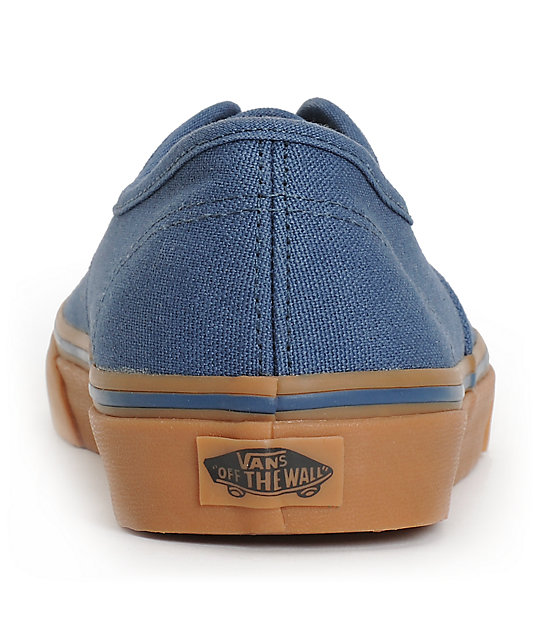 Vans Authentic Dark Denim & Gum Skate Shoes | Zumiez