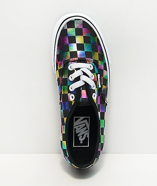 iridescent check vans