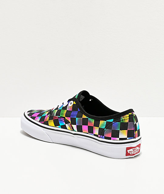 iridescent check vans