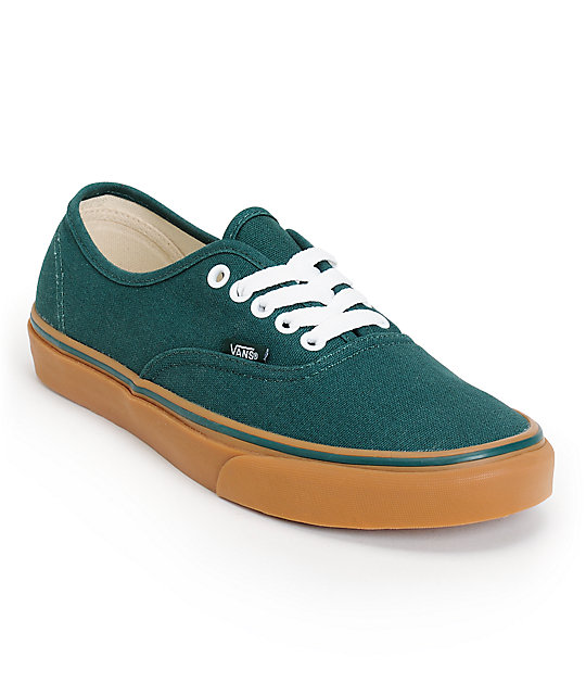 Vans Authentic June Bug Green & Gum Skate Shoes (Mens) at Zumiez : PDP