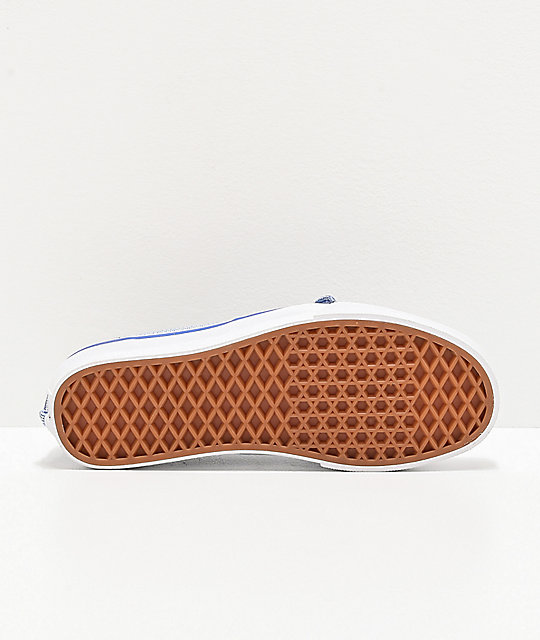 blue vans with leather laces