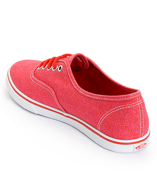 Vans Authentic Lo Pro Carmine Rose Red HB Print Shoes | Zumiez