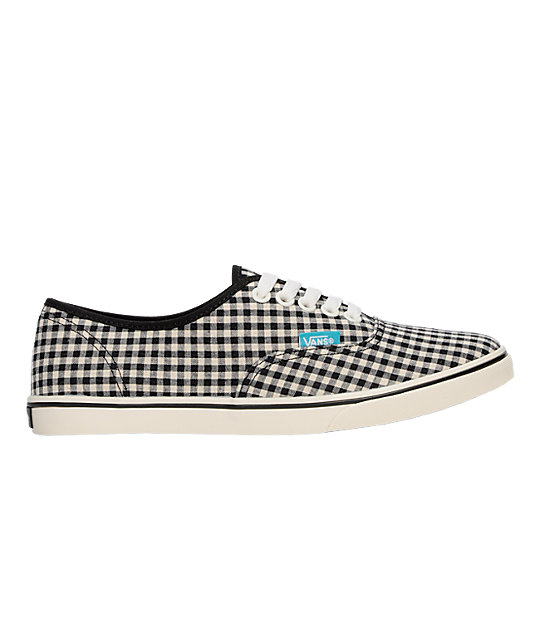 black and white gingham vans