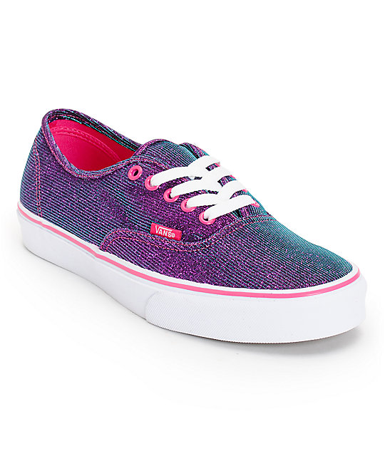 Vans Authentic Magenta Authentic Shimmer Shoes (Womens) at Zumiez : PDP