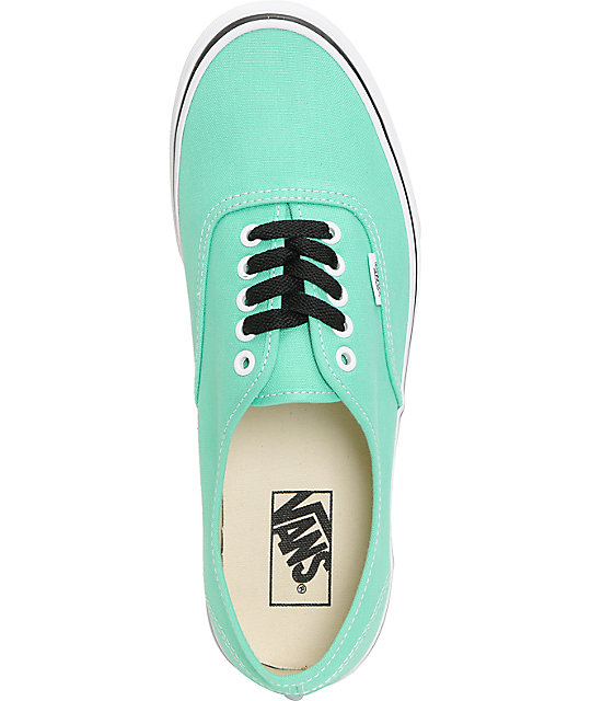 Vans Authentic Mint & True White Skate Shoes | Zumiez